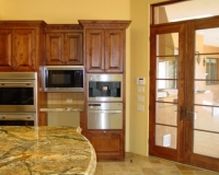 Alder Kitchen Cabinets & French Doors